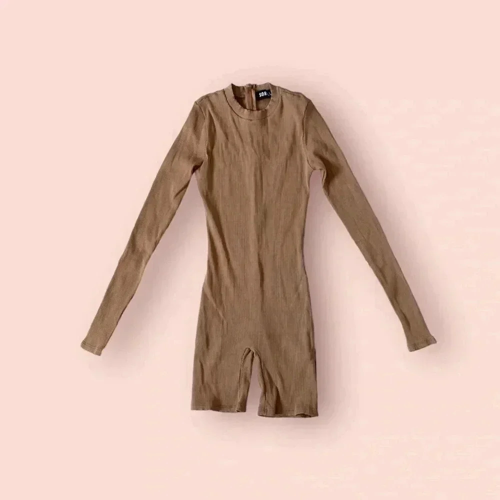 Sorella long sleeve shorts bodysuit romper